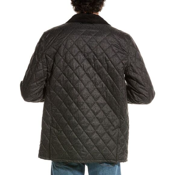 Cole Haan Signature Mens  Diamond Quilted Barn Jacket, Grey - Picture 2 of 3